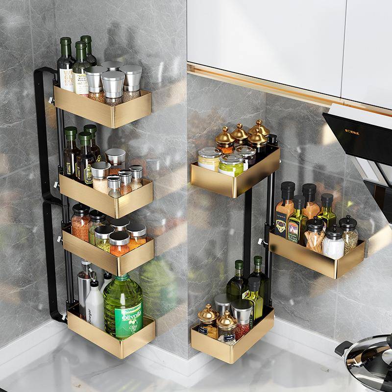 厨房置物架盐调料置架壁挂味料油酱JBL277醋收纳架免打孔旋转转调