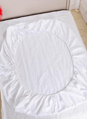 需全棉3公分缎条纯白色床宾馆酒店客房床单工笠厂HS-21直供接求报