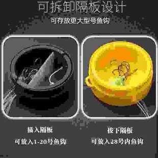 绑好鱼钩线盒 便携旋转式子线钩收纳盒 海钓专用鱼钩盒 单钩子线