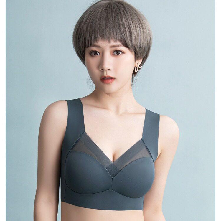 新款直销无痕冰丝内衣背心固定杯美背薄款裹胸无钢圈运动性感大码