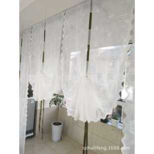 直销新款成品窗纱特丽纶精美小玫瑰绣花飘窗提拉窗帘 气球帘