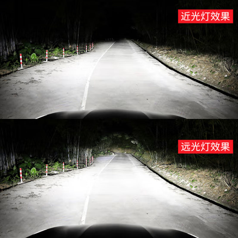 H4自带透镜汽车led大灯12v小车24伏货车远近一体超亮聚光车灯灯泡