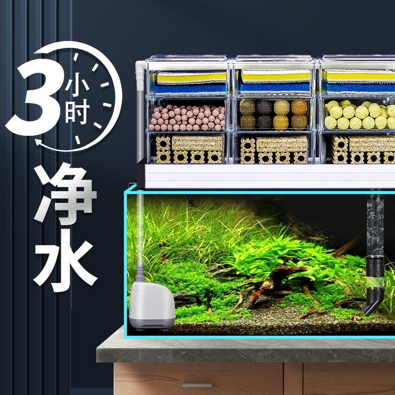 滴流盒鱼缸上过滤器循环净水泵材料箱乌龟缸壁挂式小型外置架盒槽