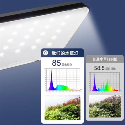 鱼缸水草夹灯全光谱防溅水专业爆藻排灯led灯小型灯鱼照明夹灯