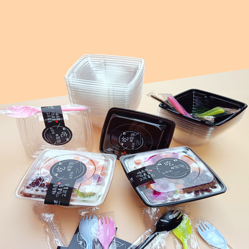 水果捞打包盒糖水芋圆烧仙草杯子冰粉四果汤清补凉藕粉甜品专用碗
