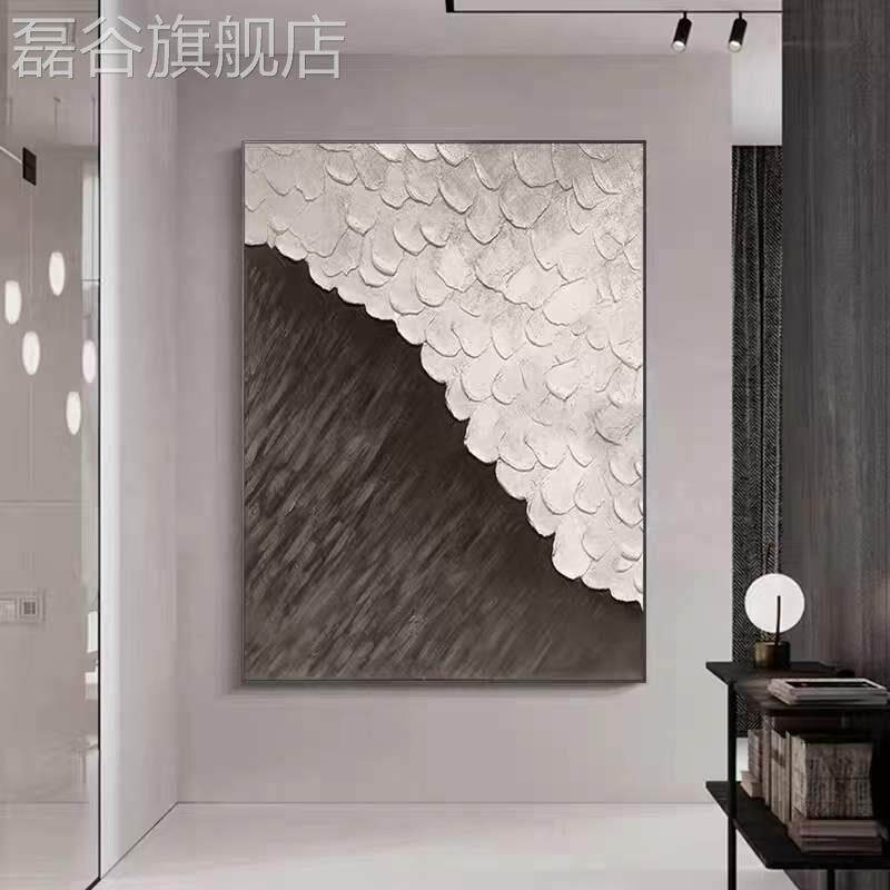 网红手寂油绘画发潮汐侘风客厅沙背纯景墙壁画抽象玄关装饰画走廊