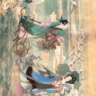 八仙过海古画装饰画艺术微喷复制仿古装饰画临摹画稿装饰画
