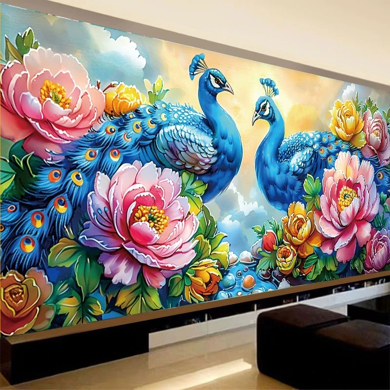 皇室蒙娜丽莎牡丹吉祥图十字绣2026新款爆款客厅孔雀花开富贵刺绣