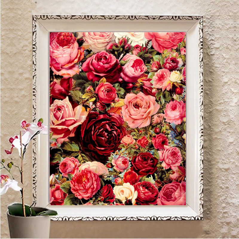 玫瑰花皇室蒙娜丽莎十字绣2026新款客厅玄关卧室花卉小件手工线绣