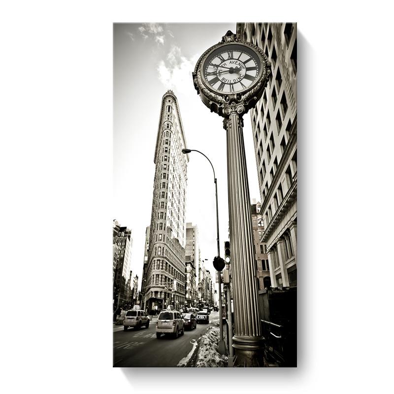 直销新款客厅装饰画现代黑白欧式街景建筑风景玄关酒店公寓民宿挂图片