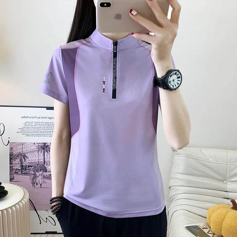 新款直销26D22户外速干衣女短袖t恤上衣运动吸汗透气修身显瘦跑步