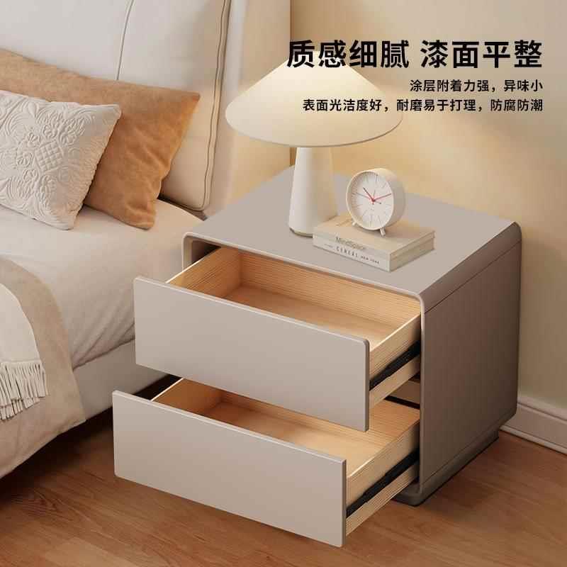 现代家用高级感轻奢极简烤漆床头实木全柜意式新款免安装收