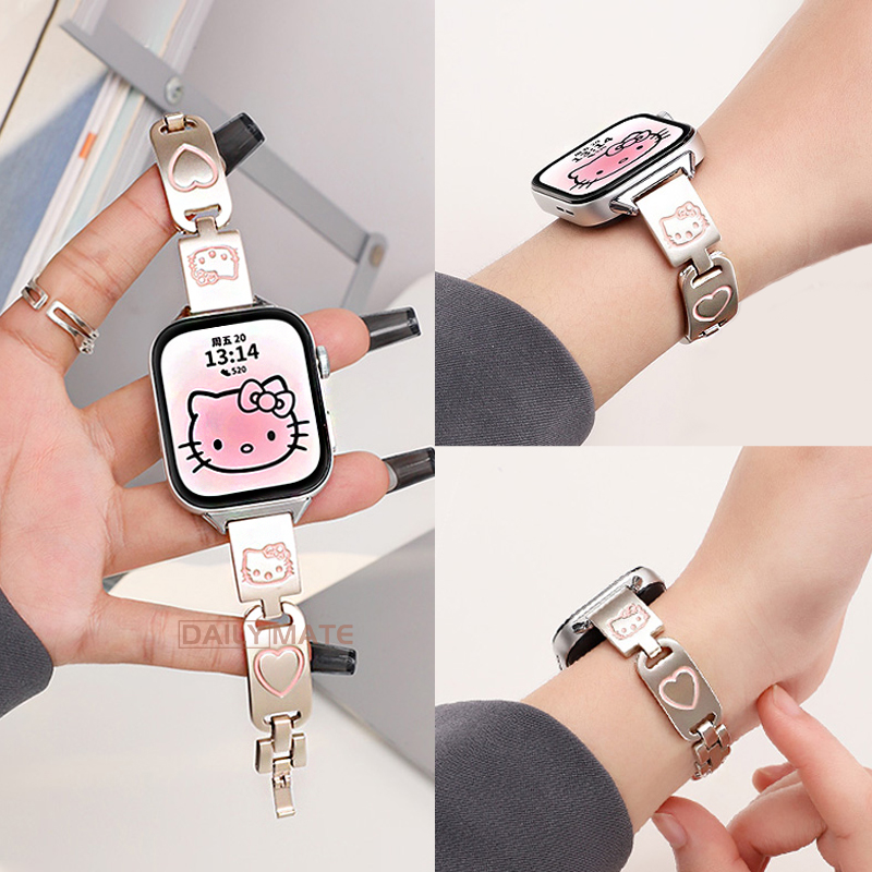 适用于华为fit4手表表带Fit3金属hellokitty凯蒂猫小狗手链FIT2智能运动4pro腕带Fit1女生ins个性new替换带SE