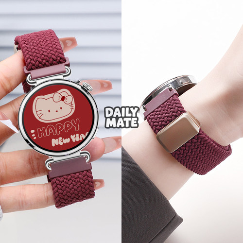 【新年新款】适用于华为gt6手表表带gt5/4女士编织磁吸扣时尚尼龙腕带GT5Pro运动41mm腕带gt3/2高级透气配件