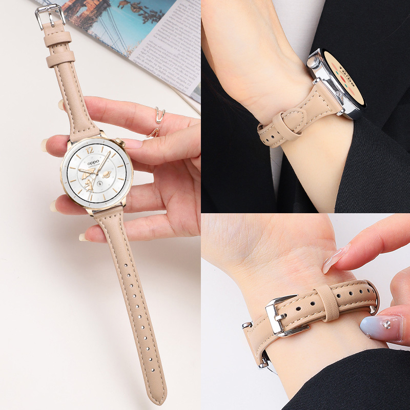 适用于OPPOWatchX2Mini表带真皮小蛮腰智能运动腕带女款时尚百搭透气舒适高级oppo手表X2mini腕表替换带配件