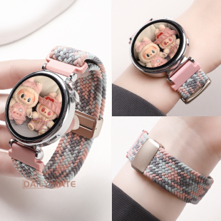 适用于华为gt5手表表带新款 gt2高级透气配件 女士编织磁吸扣watchgt4时尚 尼龙腕带GT5Pro智能运动41mm腕表gt3