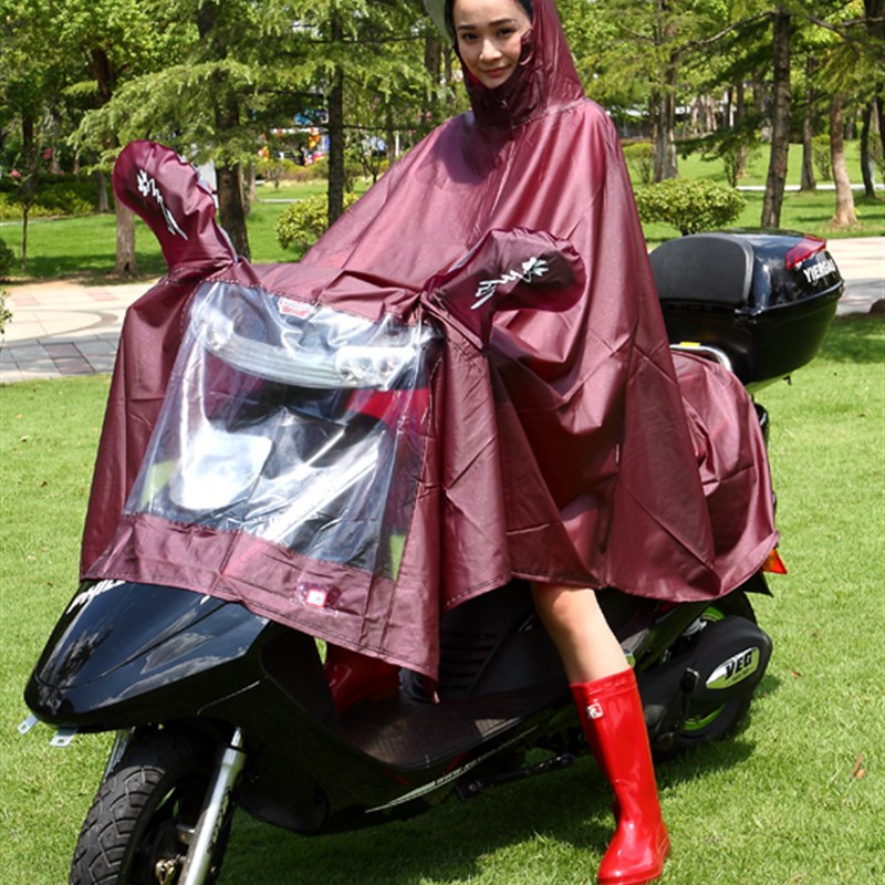 透明雨衣电动摩托车男女便携式超薄骑行双人加厚超大压胶成人雨披