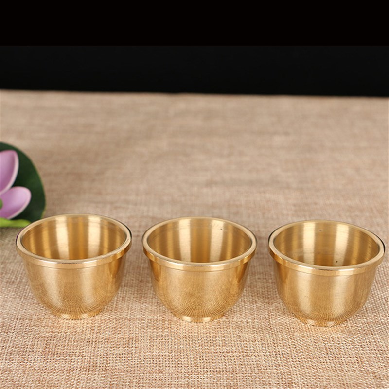 热销小茶杯 铜茶杯 铜杯 佛用供奉财神杯圣水杯酒杯供杯佛具用品