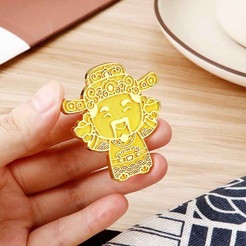 热销金色自粘门h贴家庭成员人物标识贴小动物冰箱贴锌合金财神爷