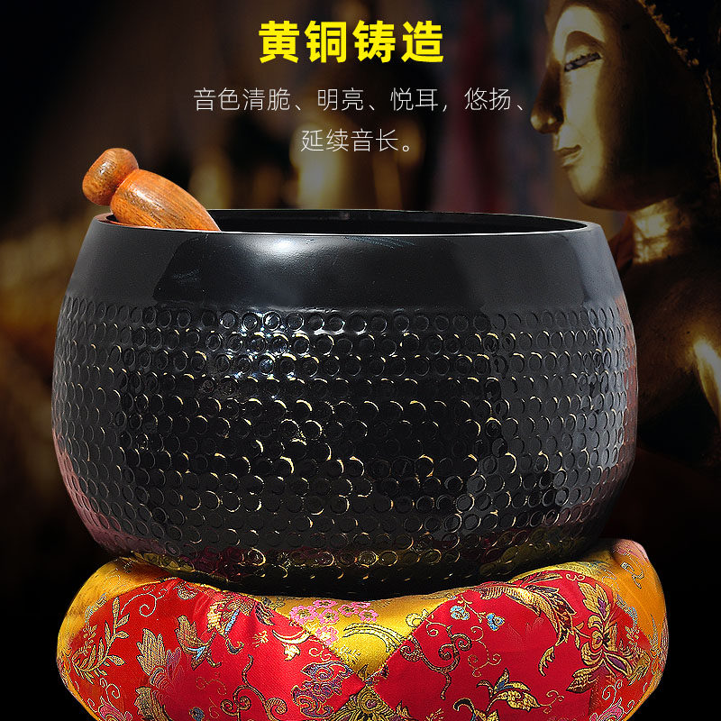 热销铜罄静心钵佛音转经碗引罄修行钵寺庙法器碗垫子引磬引庆铜庆