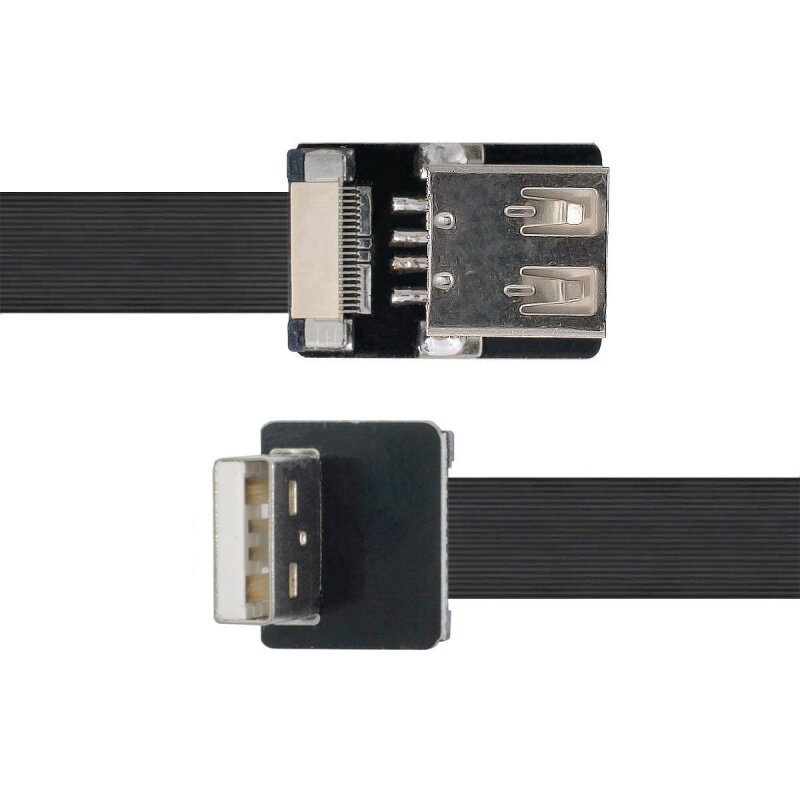 热销FPC上弯头90度USB2.0公对母软排线扁平云台监视充电数据U2-04