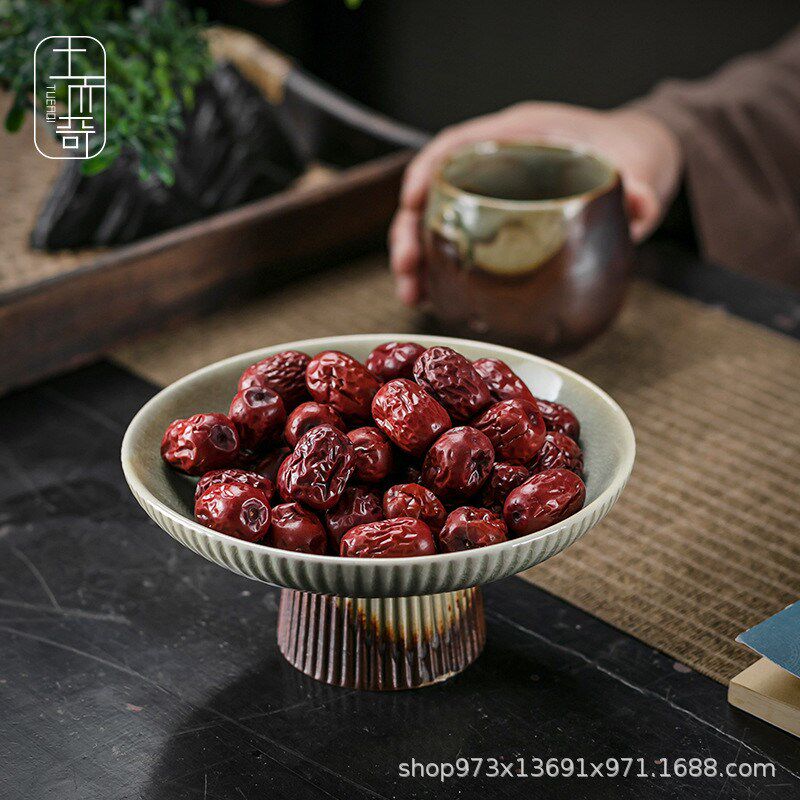 热销手工粗陶餐盘家用菜盘子日式和风餐具创意点心果盘西餐意面盘