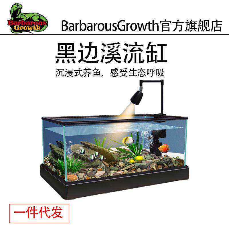 鱼缸水族箱懒人透明超清金鱼缸客厅阳台家用造景中小型生态桌面缸