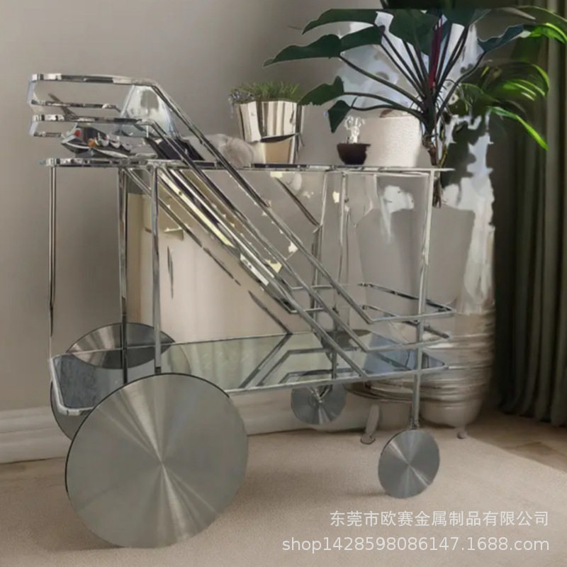 欧式商用高档餐车小推车酒吧餐厅酒水小推车送餐车收纳置物手推车