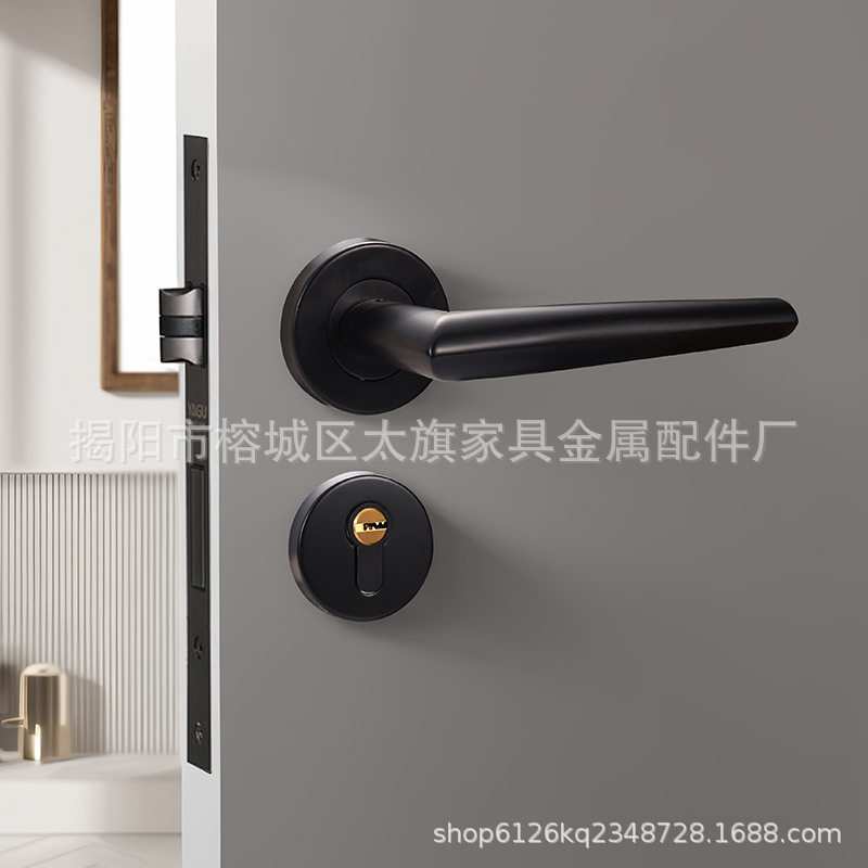 现代简约室内门锁卧室静音房门锁家用防盗门锁通用不锈钢门浴室门