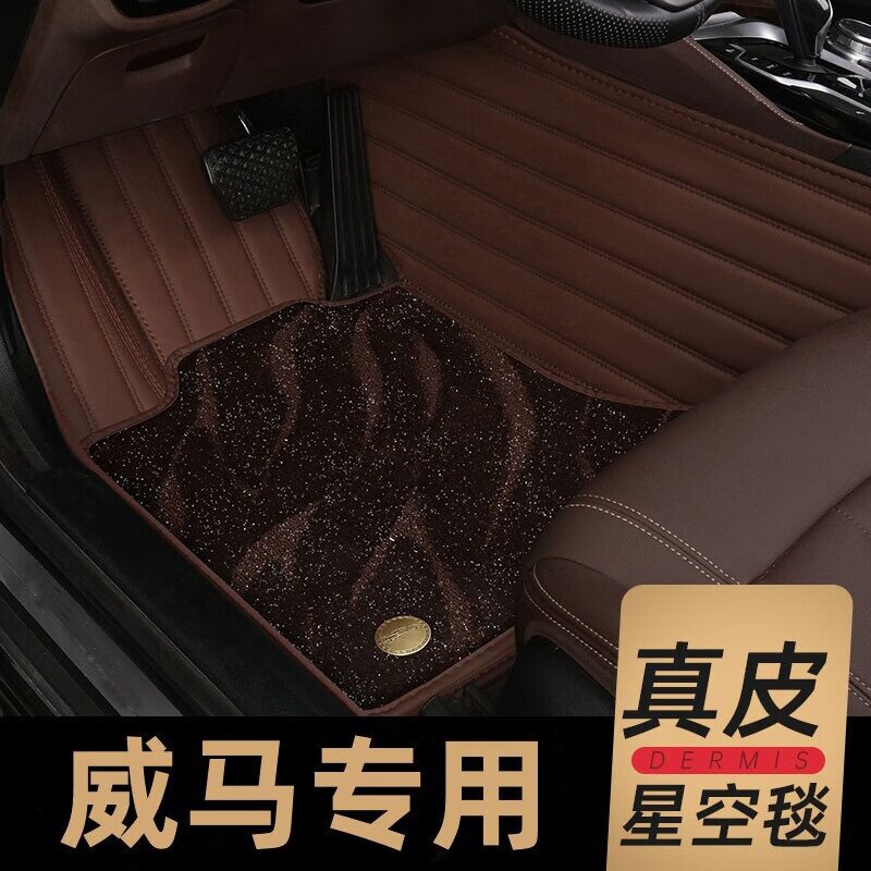 全包围丝圈汽车脚垫咖色+咖色