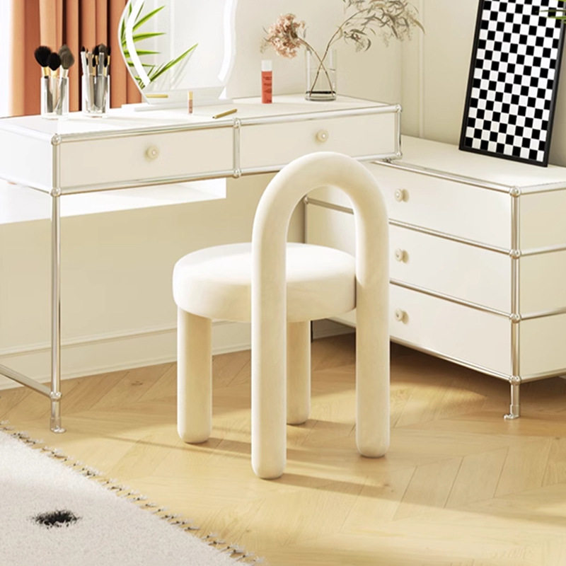奶油风化妆凳子女生卧室轻奢梳妆凳高级感家用梳妆台专用化妆椅子