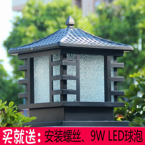 工程林园太阳能围墙灯柱头灯门柱灯别墅仿古灯庭院灯户外防水接电