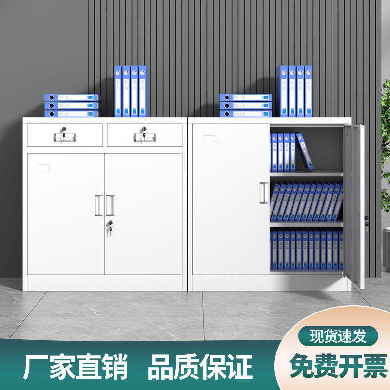 办公铁皮文件柜矮柜储物柜带锁抽屉档案柜财务资料柜家用收纳柜子