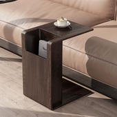 2I意式 极简白蜡木实木边几可储物小茶几可移动茶几沙发边柜角几创