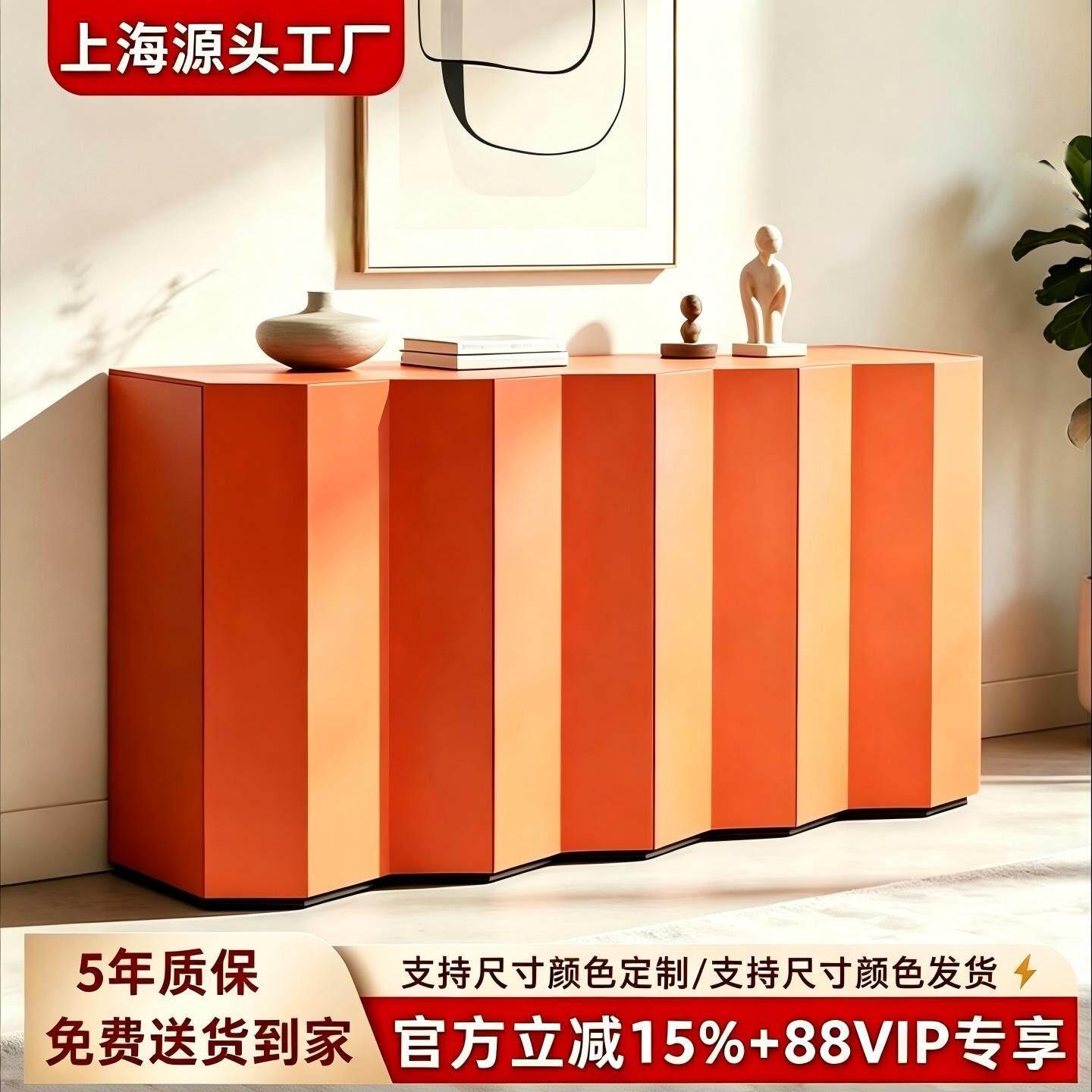 法式烤漆餐边柜实木玄关柜多功能装饰柜设计师样板房储物柜整装