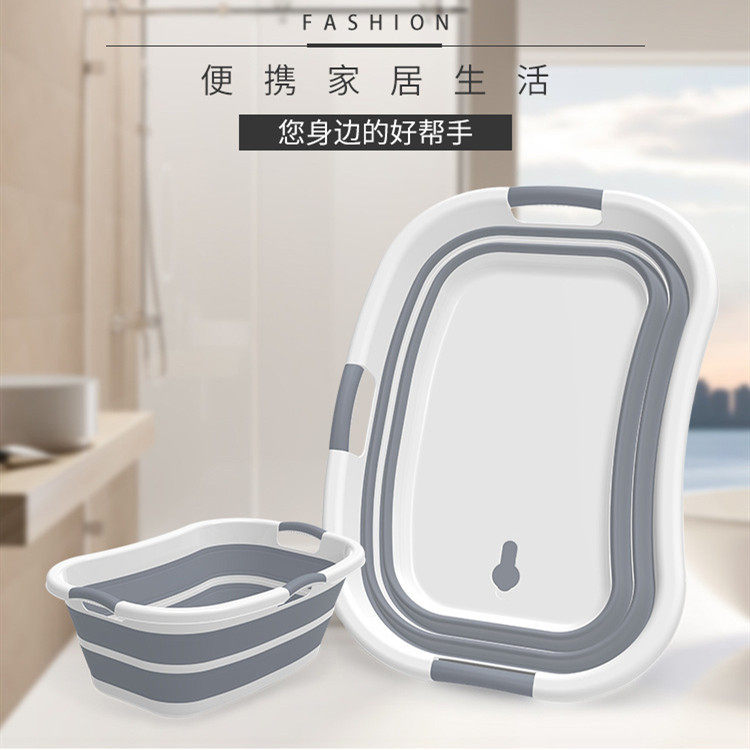 可折叠洗衣盆多用途脏衣篮洗衣篮三手柄设计大号家用加厚塑料加深