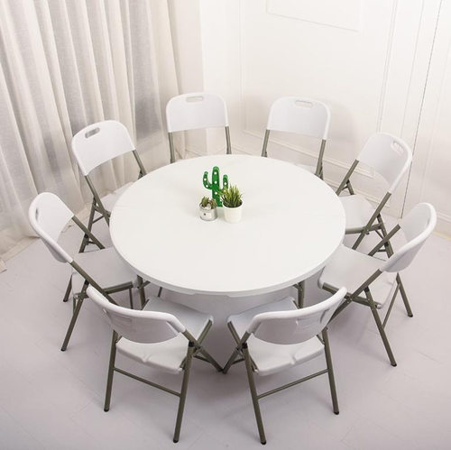 Y180折叠圆桌家用简易大圆桌面塑料可折叠餐桌饭桌户外简约餐桌椅