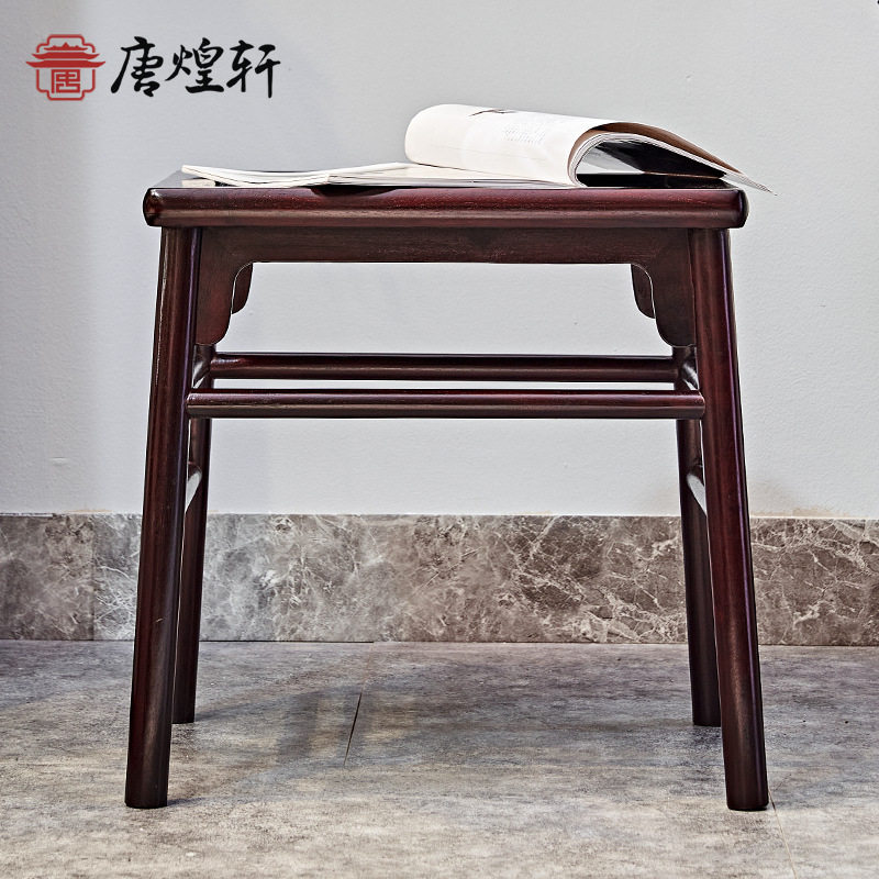 明清古典新中式赞比亚血檀方凳实木矮凳换鞋凳儿童小凳子餐凳家用