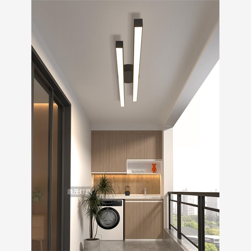 阳台玄关过道走廊衣帽间餐厅卧室吸顶灯简约现代中山长条led灯具