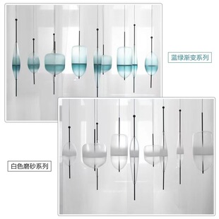 北欧现代艺术吊灯渐变色玻璃创意客厅餐厅酒吧设计师玻璃小吊灯