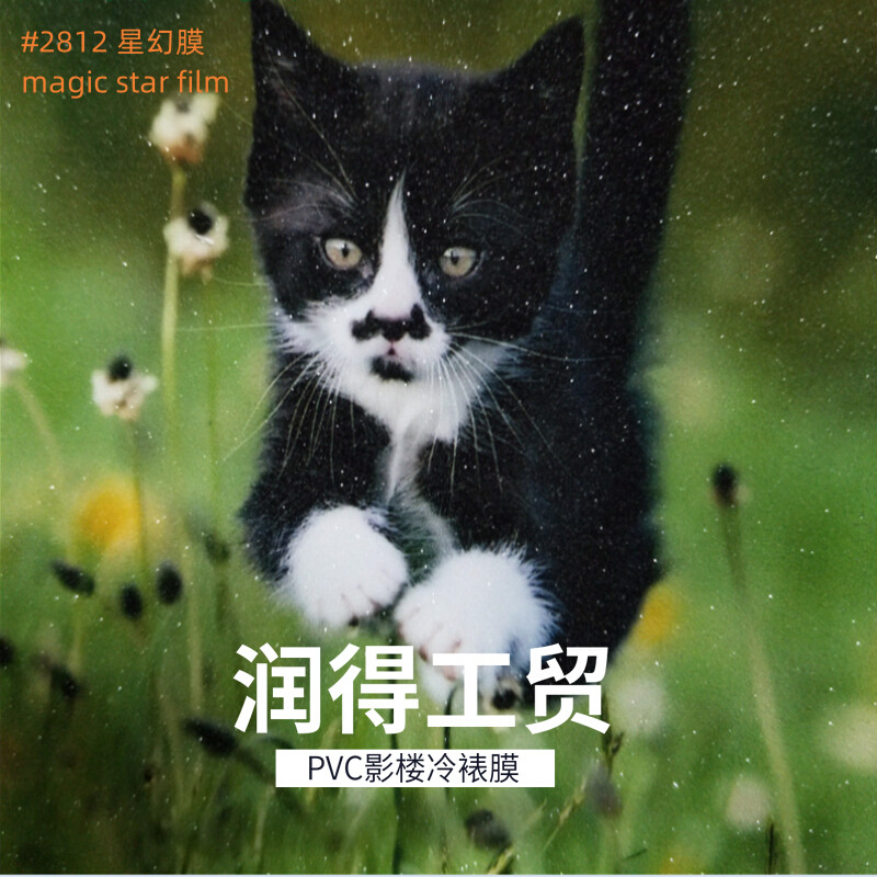 PVC星幻冷裱膜 一卷起批影楼相片用广告图文写真画用防静电不干胶