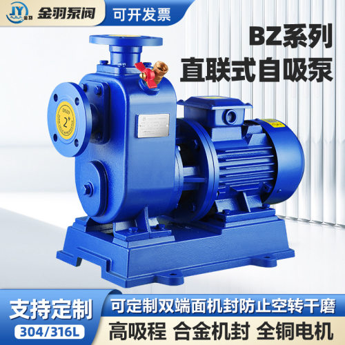 BZ直连式自吸离心泵380v高吸程卧式自吸泵工业管道增压循环水泵