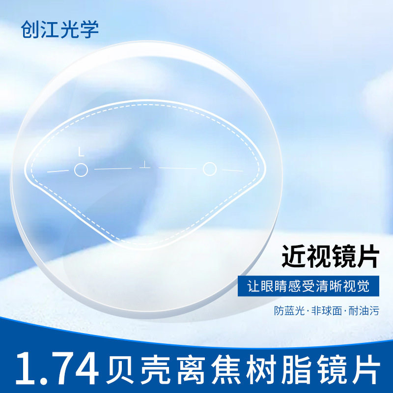 1.74青少年防控镜片非球面高眼镜片贝壳离焦树脂镜片近视老花镜片