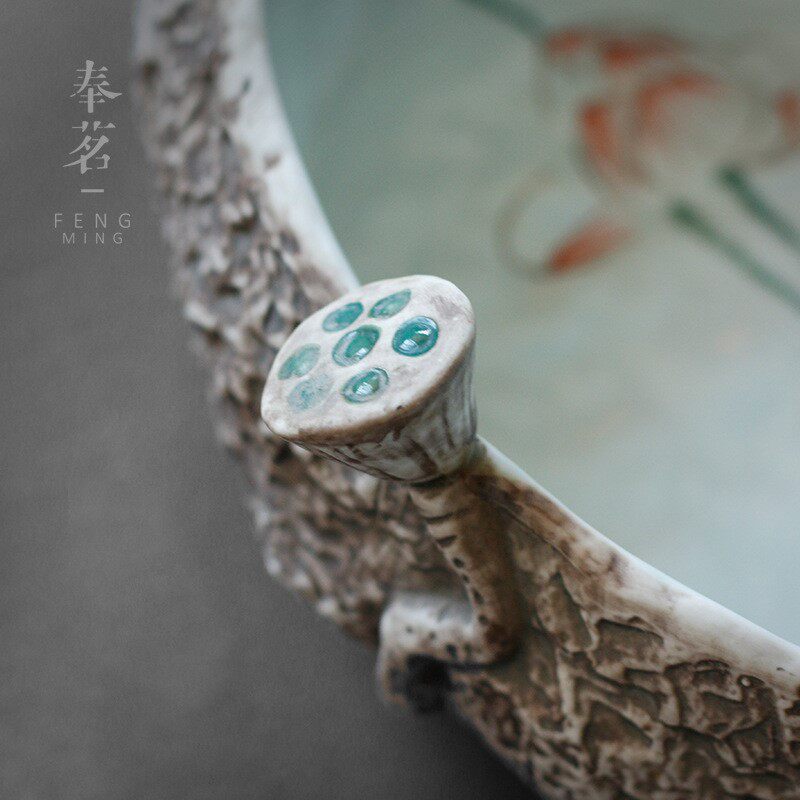大号茶洗家用笔洗仿古手绘陶瓷茶具配件洗杯碗茶道花器水培