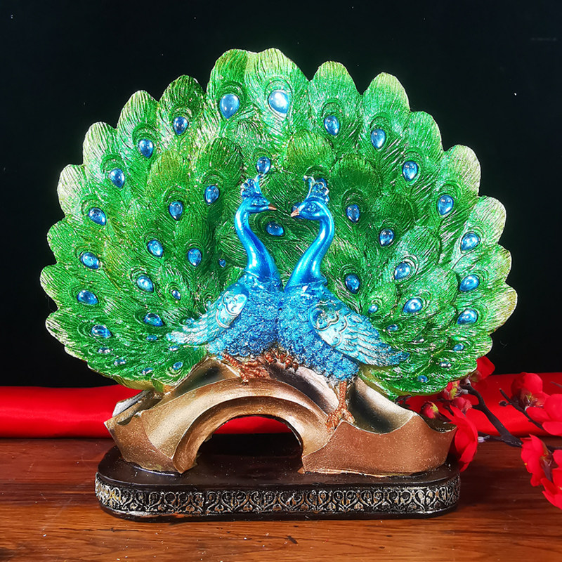 欧式玄关创意新房工艺孔雀电视柜摆件现代家居酒柜装饰品结婚礼品,家居饰品,装饰摆件,淘宝优惠券,粉丝福利购,淘宝优惠卷