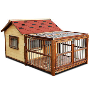 保暖狗别墅防腐户外防雨大型犬狗窝四季 实木狗屋冬季 通用宠物狗房