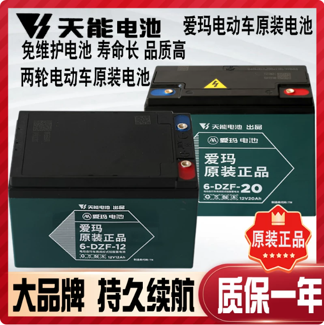 天能48v60v72v电动车电池