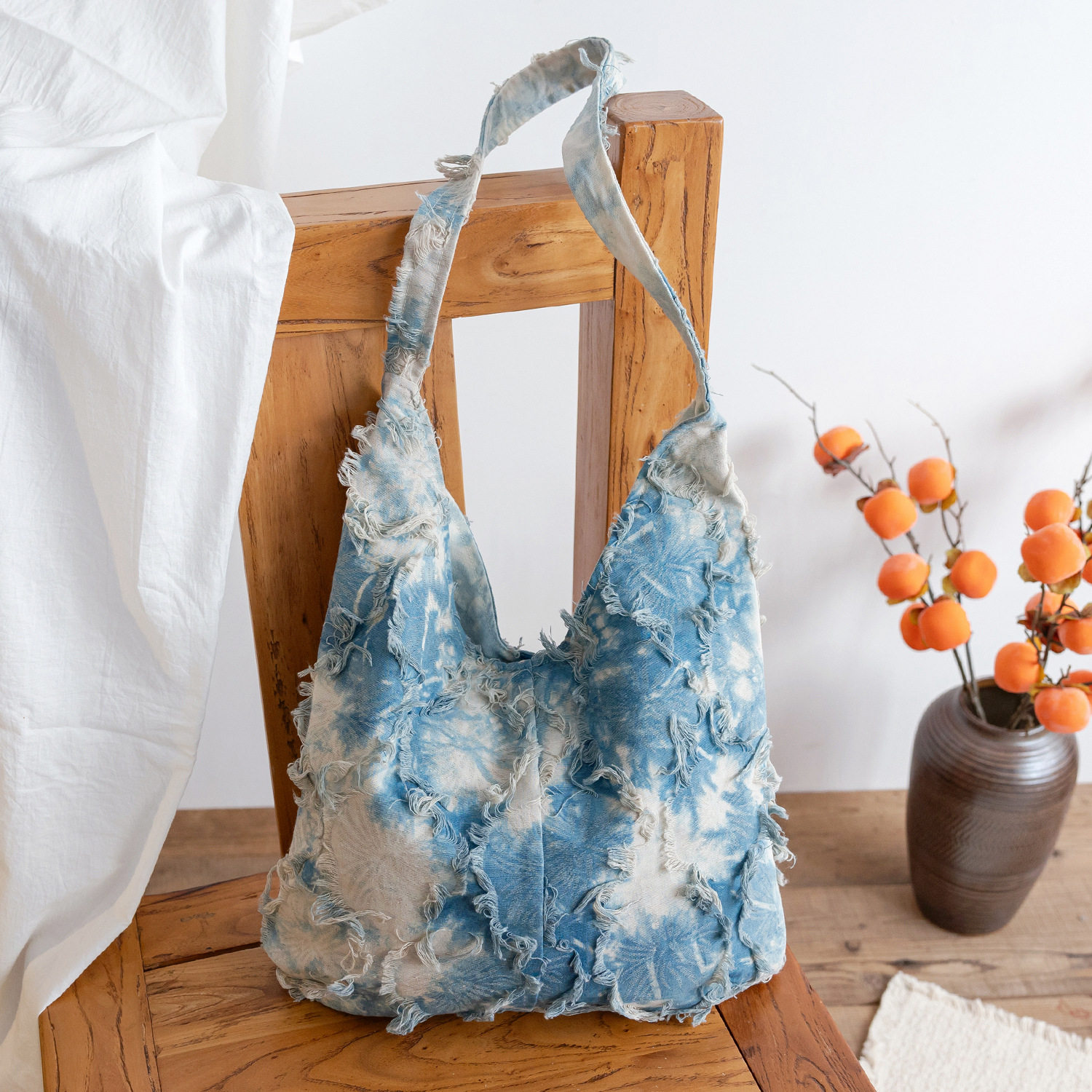 手工扎染复古流苏包女式大容量帆布包民族风休闲斜挎包洋气单肩包,箱包皮具/热销女包/男包,通用款女包,淘宝优惠券,粉丝福利购,淘宝优惠卷