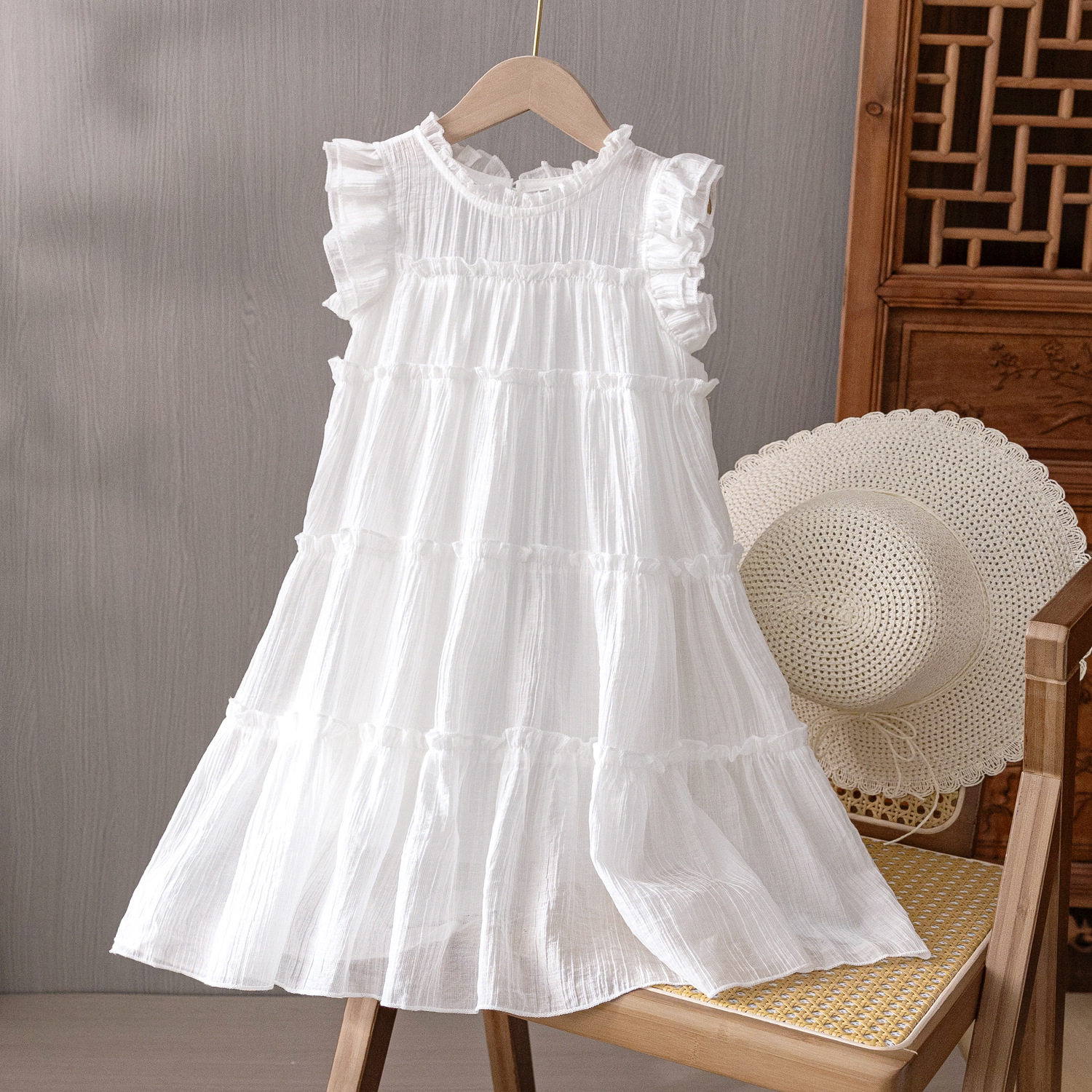 特价母女亲子装法式小香风飞袖白色连衣裙女童夏甜美木耳边公主裙,童装/婴儿装/亲子装,连衣裙,淘宝优惠券,粉丝福利购,淘宝优惠卷
