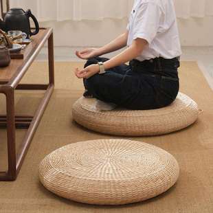 草编加厚蒲团茶道坐垫地上禅修拜佛打坐垫家用榻榻米飘窗垫奥 日式